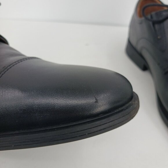 Clarks Whiddon Black Leather Oxford Shoes Size 11.5 Comfort Fit Cap Toe 15770 - Picture 11 of 12